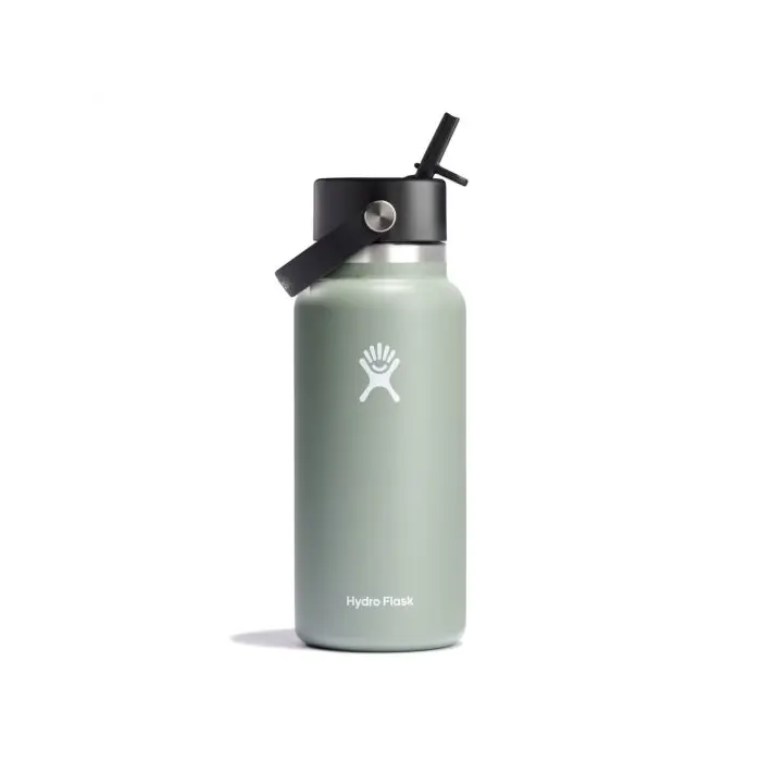 Wide Mouth Insulated Water Bottle w/ Flex Straw Cap