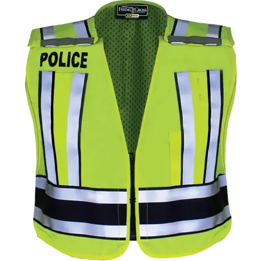 Pro Series Hi-Vis Safety Vest w/ Navy Band & POLICE Lettering - LAPD Navy