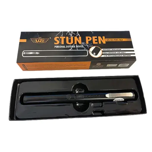 [CC-UZI-SG-PEN1-BLK] Defense Stun Pen w/ Clip - Black