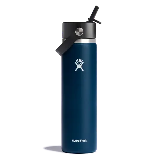 Wide Mouth Insulated Water Bottle w/ Flex Straw Cap
